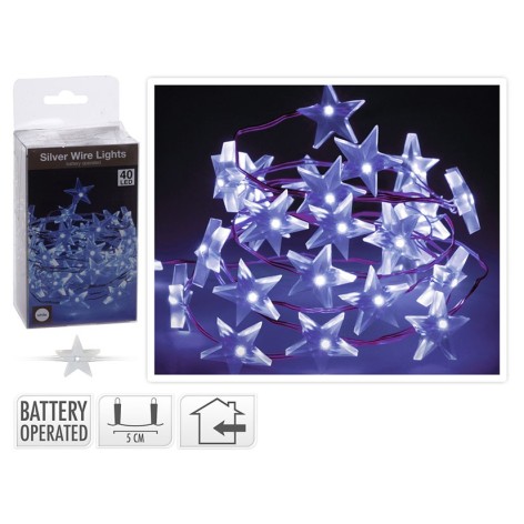 ILUMINACION 40 LEDS ESTRELLAS BCO.FRIO