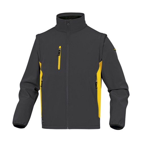 CHAQUETA SOFTSHELL GRIS/AMARILLO T/L