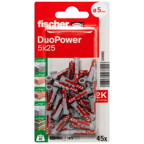 BLISTER DUOPOWER 5X25 BL 45 UD.FISCHER