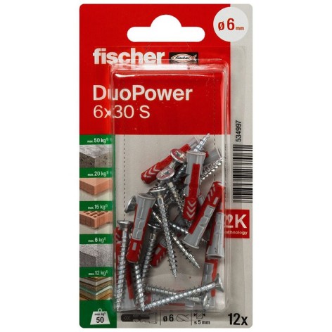 BLISTER DUOPOWER 6X30 S BL 12 UD.FISCHER