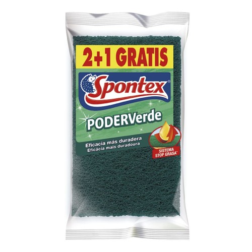 ESTROPAJO FIBRA VERDE 3 UN. SPONTEX