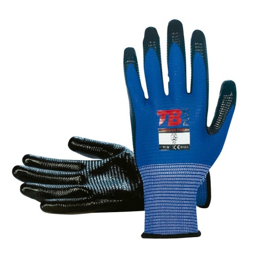 GUANTE POL/NIT. AZUL/NEGRO T/10