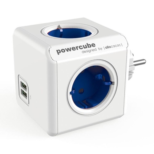 POWERCUBE ORIGINAL 4 TOMAS + 2 USB AZUL