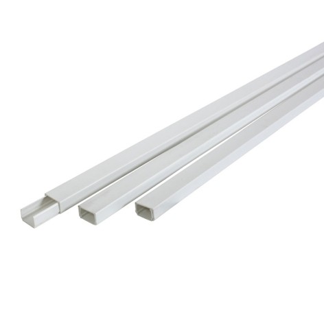 CANALETA ADHESIVA BLANCA 2 M, 10X20 MM.