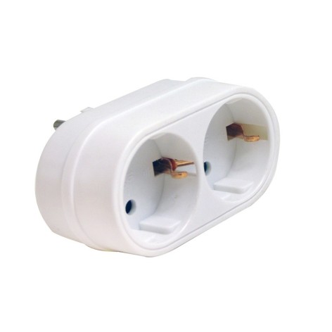 ADAPTADOR ENCHUFE FRONTAL DOBLE  BL