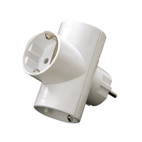 ADAPTADOR ENCHUFE TRIPLE BLANCO