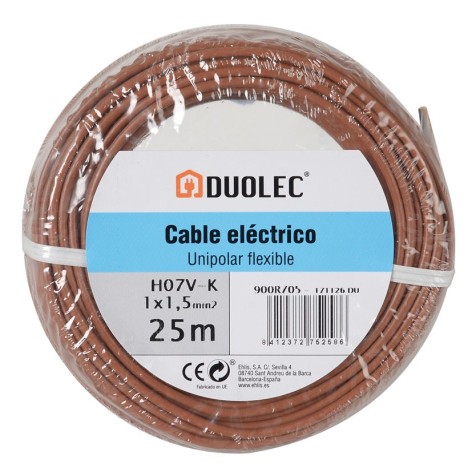 CABLE ELECTRICO 1,5 MMX25M MARRON DUOLEC