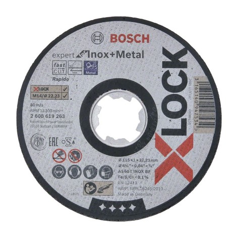 DISCO CORTE X-LOCK EXPERT INOX 115X1MM.