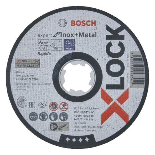 DISCO CORTE X-LOCK EXPERT INOX 125X1MM.