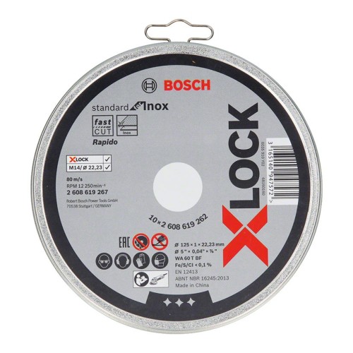 LATA 10 DISCOS CORTE X-LOCK INOX.125X1