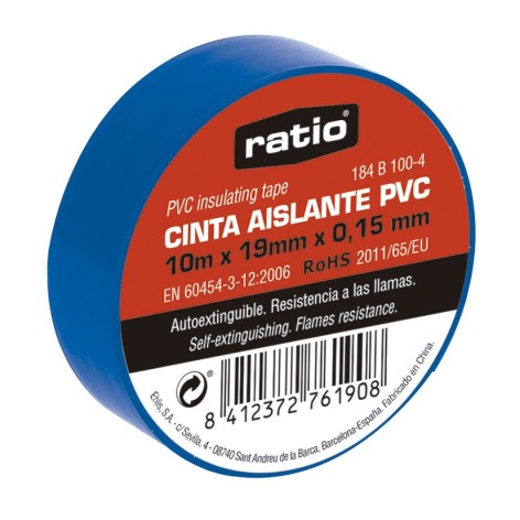 CINTA AISLANTE 19X10M AZUL  0,15MM