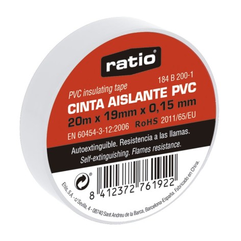 CINTA AISLANTE 19X20M BLANCA  0,15MM