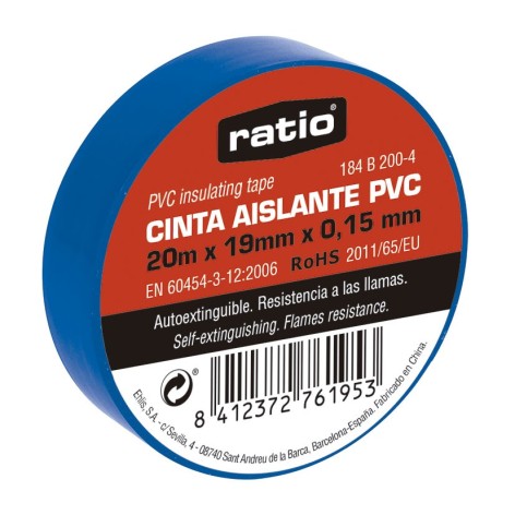 CINTA AISLANTE 19X20M AZUL  0,15MM