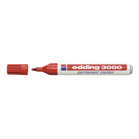 MARCADOR PERM.EDDING 3000 ROJO CJA.10 UD