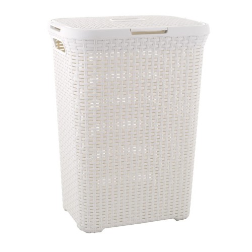 CESTO C/TAPA NATURAL STYLE 40L. BLANCO