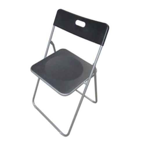 SILLA PLEGABLE PP/METAL NEGRO